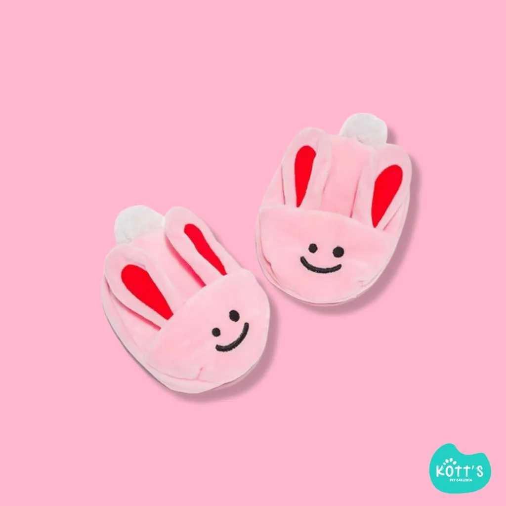 Fluffy Bunny Slippers Nosework Sniff Toy